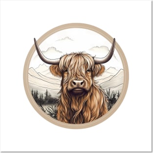 Curls and Charisma: A Scottish Cow's Portrait Tale Posters and Art